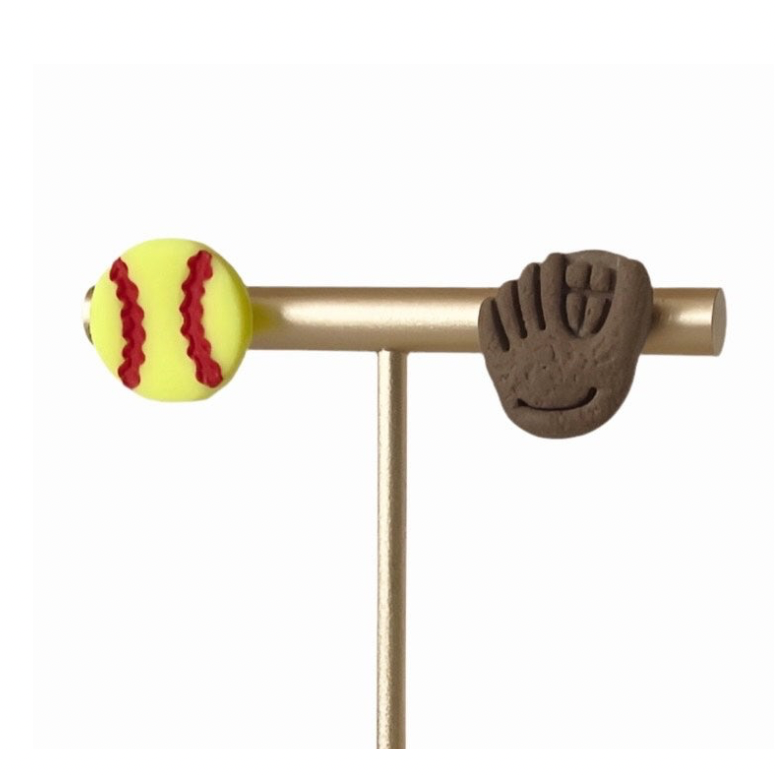 Softball Clay Studs | Gifts, Jewelry, Game Day Earrings