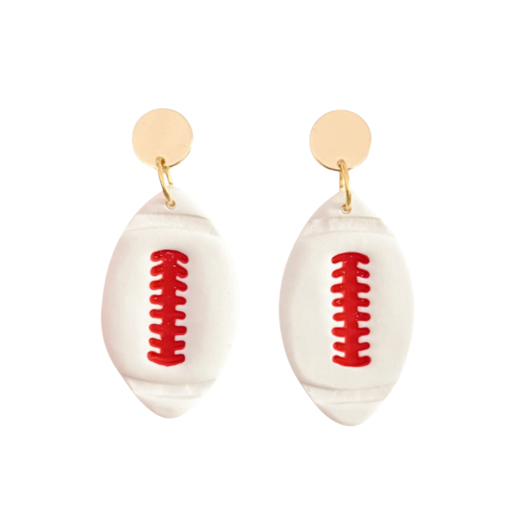 Custom White Football Dangles