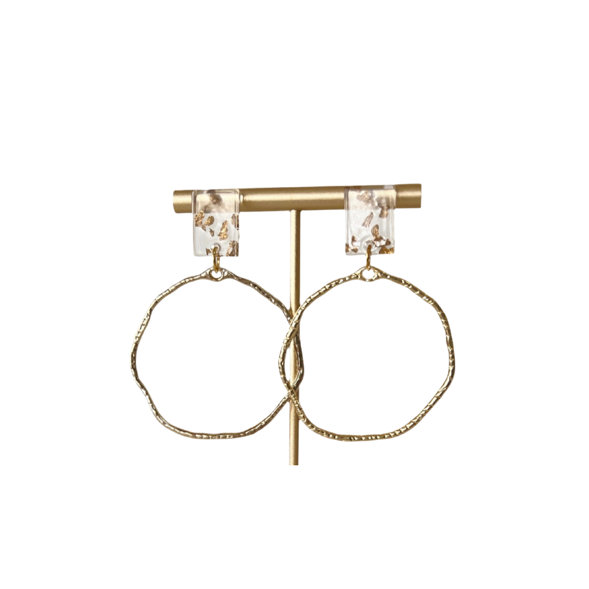 Gold Acrylic Earrings | Silver Statement Earrings