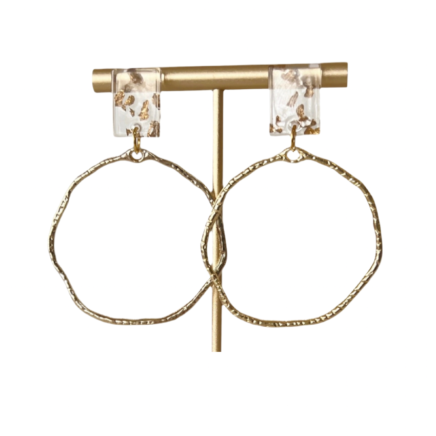 Gold Acrylic Earrings | Silver Statement Earrings