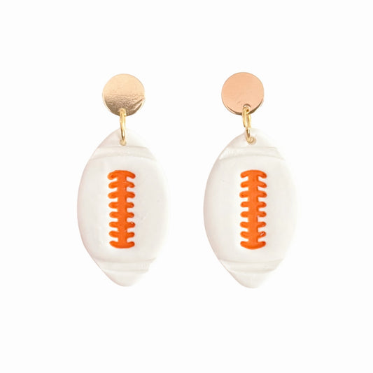 Custom White Football Dangles