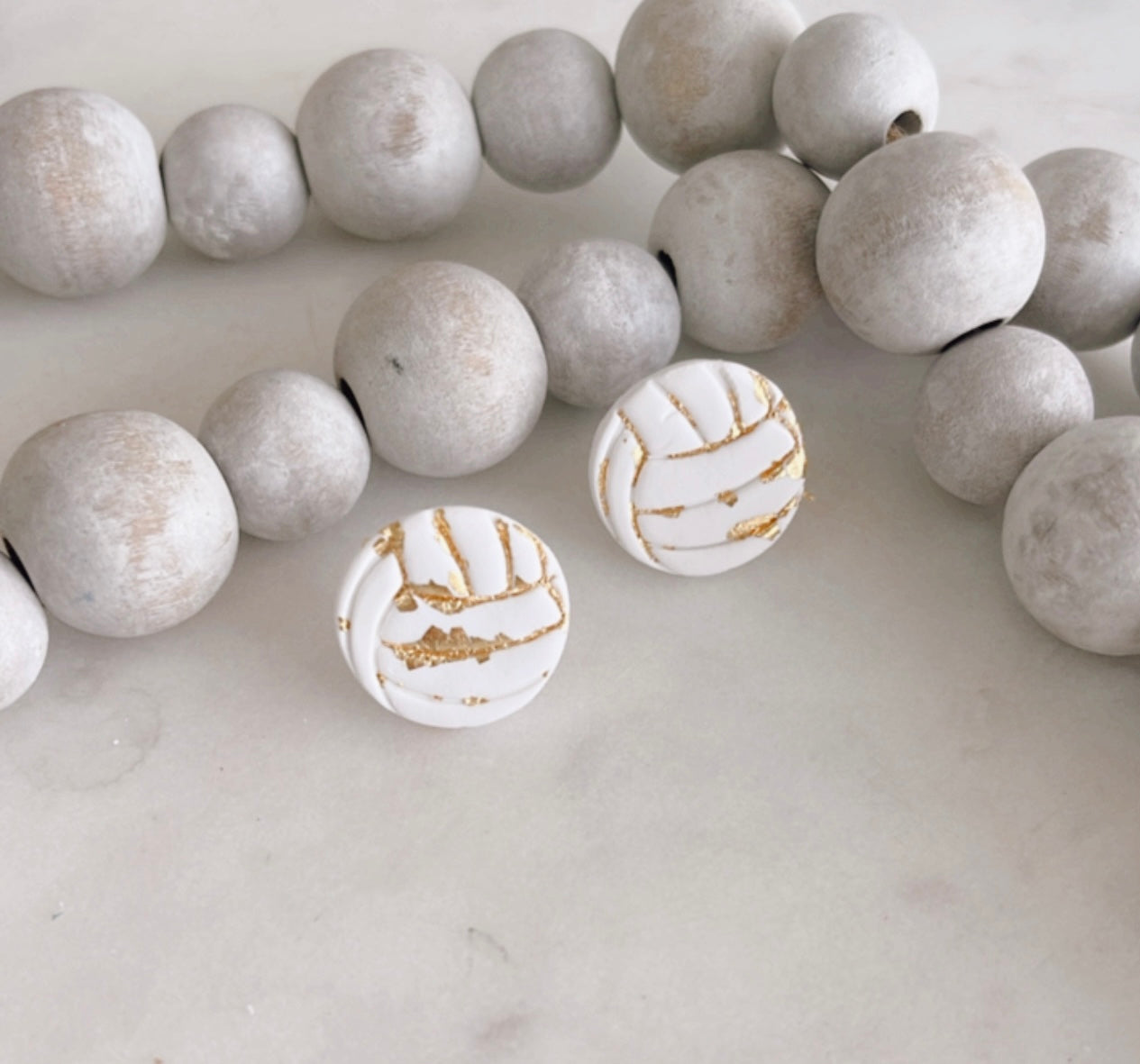 Volleyball Studs | Gold Volleyball Earrings