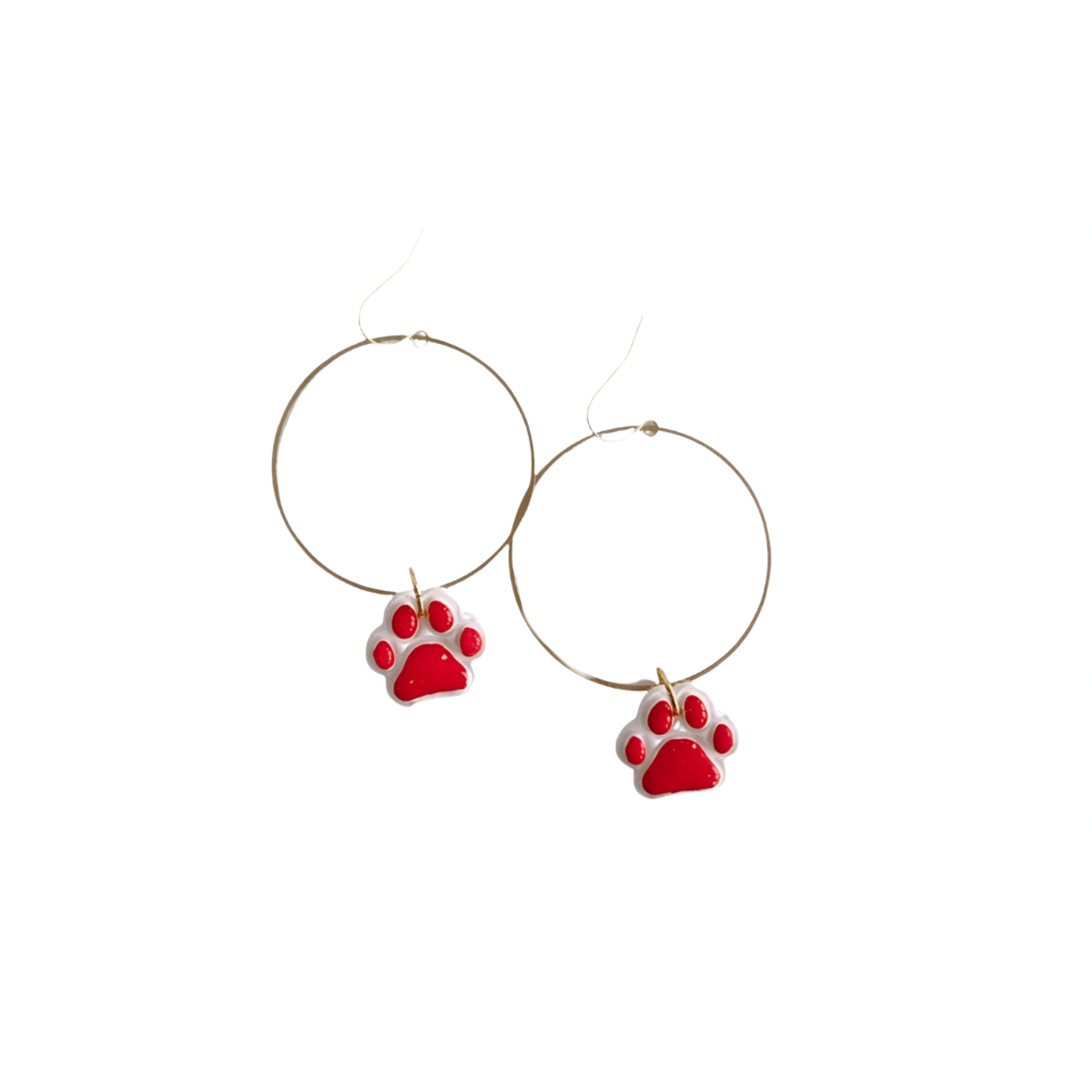 Paw Prints-Red and White