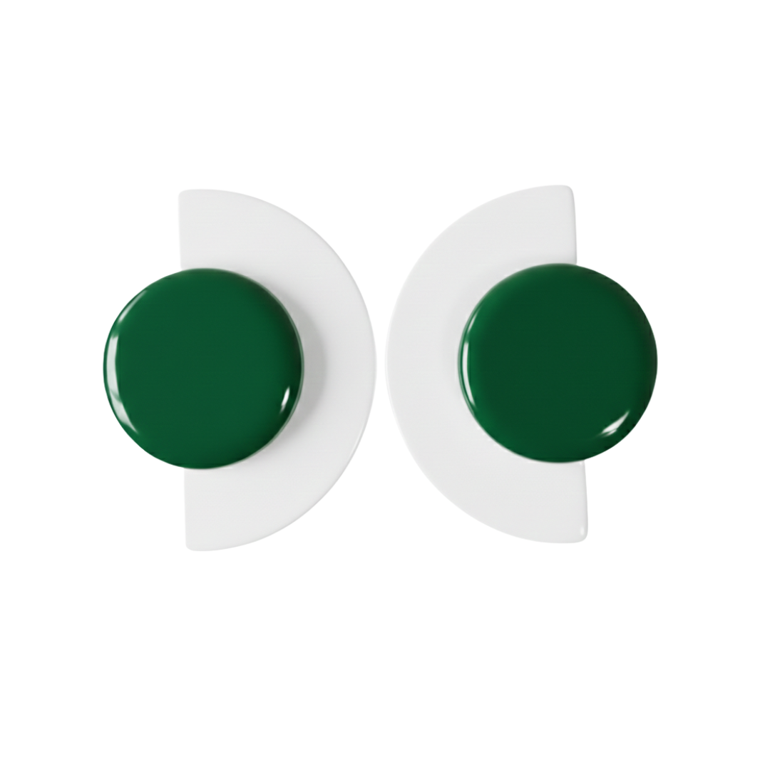 Aylani - Forest Green and White