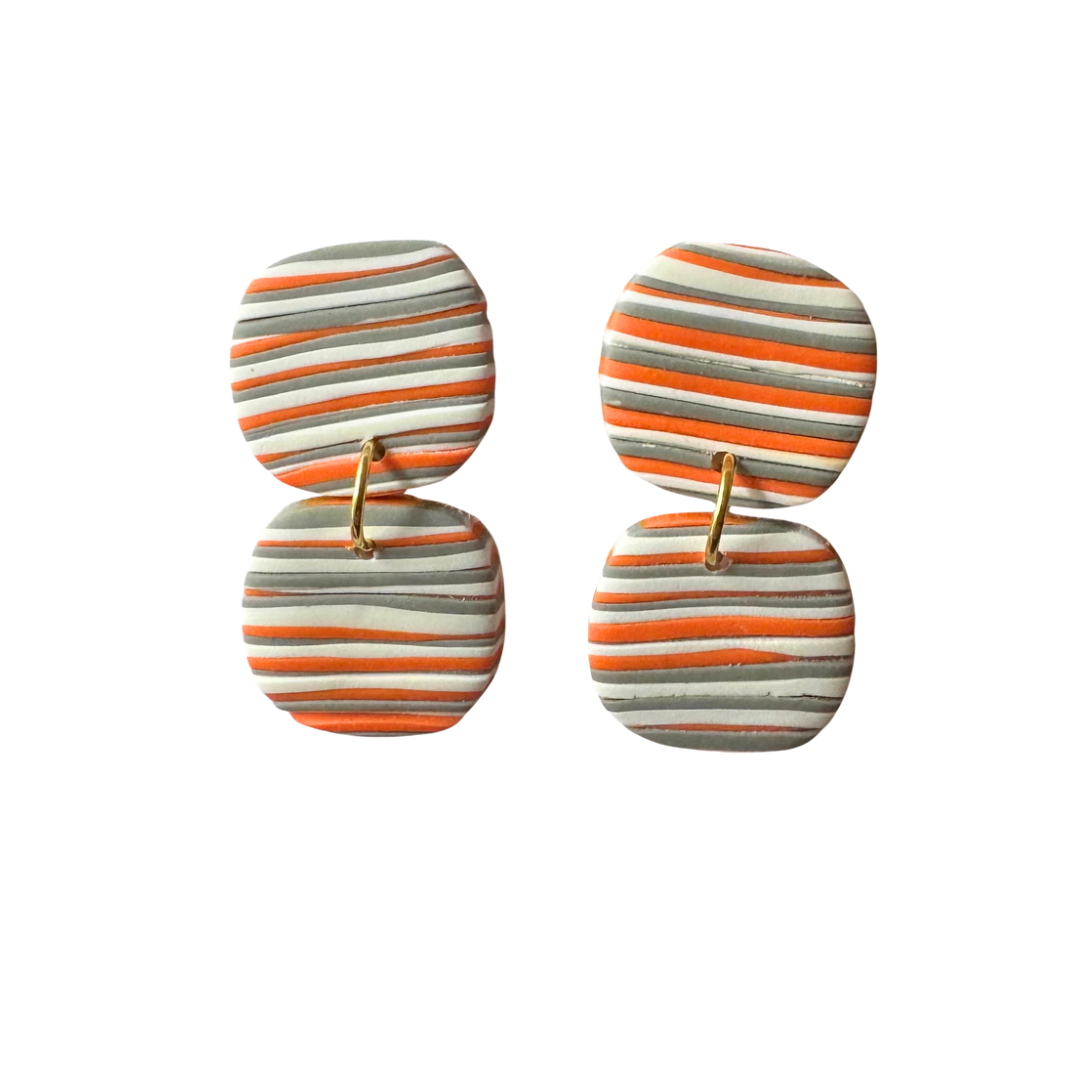 Orange, Grey, and White Stripes