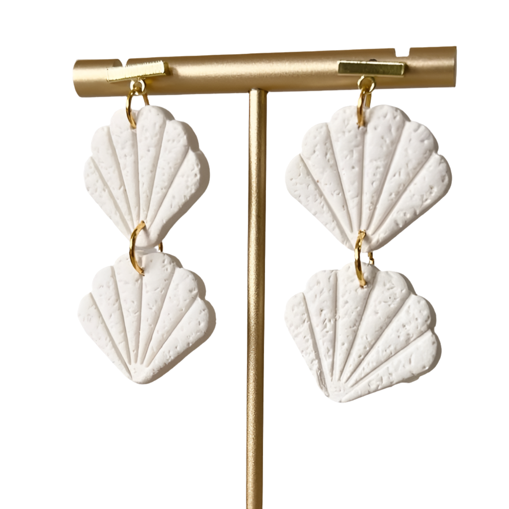 White Seashell Dangles