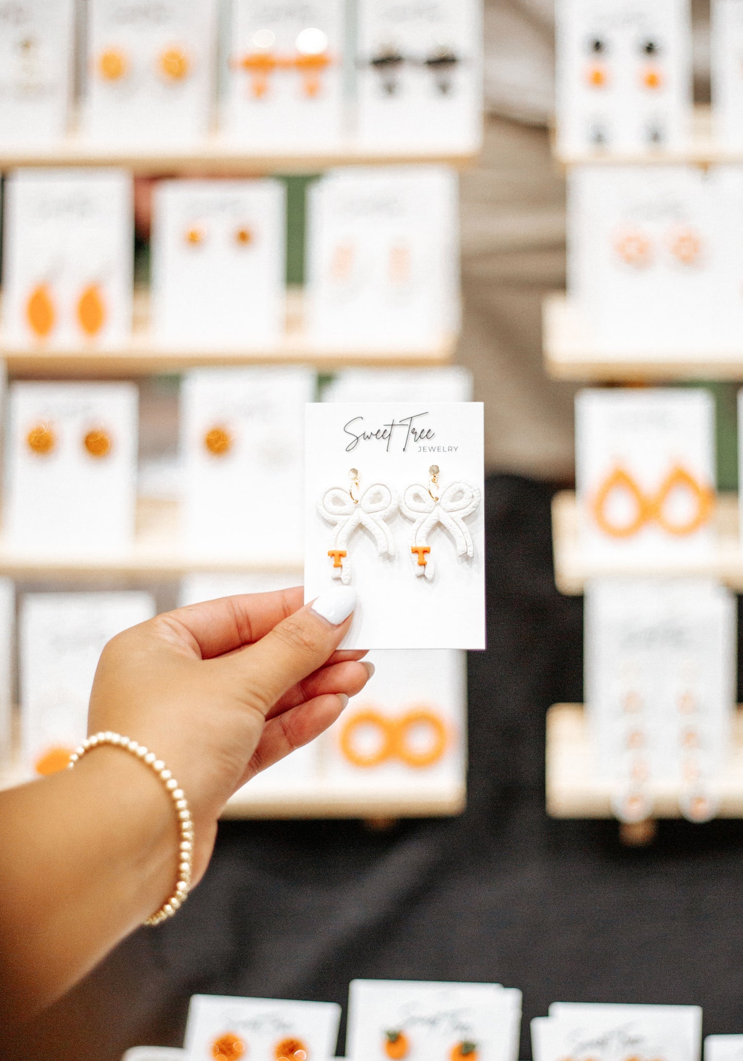 Tennessee Power T Bow Earrings - Gameday Jewelry