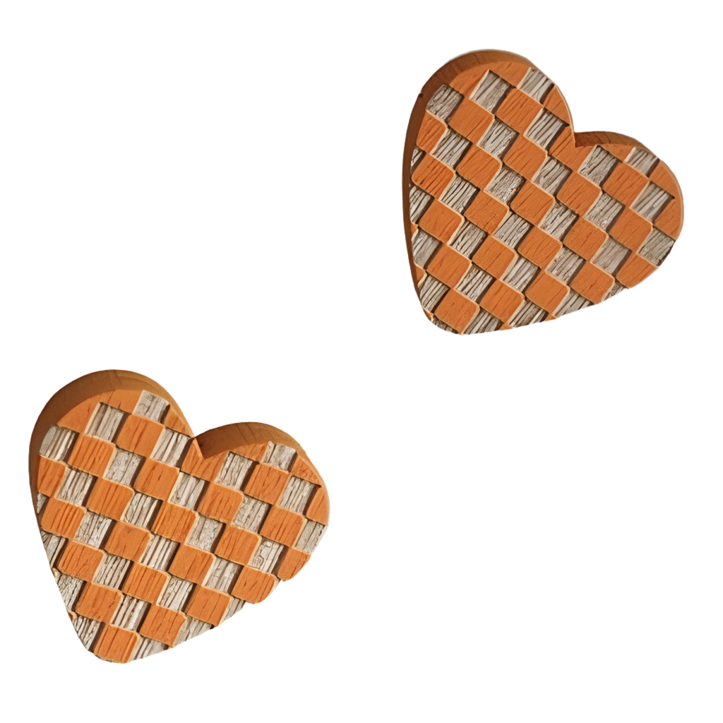 Wood Studs | Orange, Wood, Jewelry, Heart, Gifts