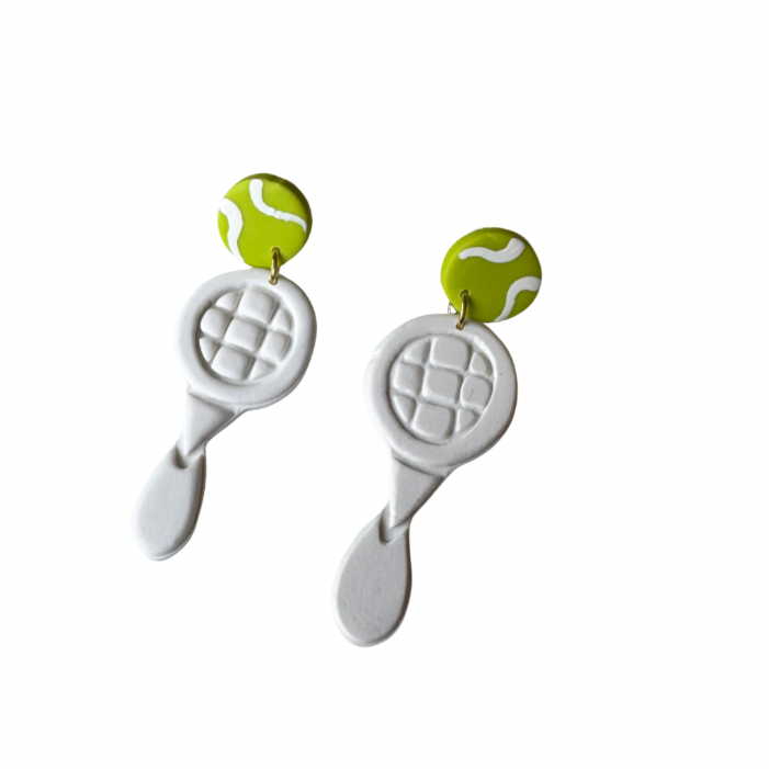 Tennis Racquet Earrings | Handmade, Gift, Sports, Game Day