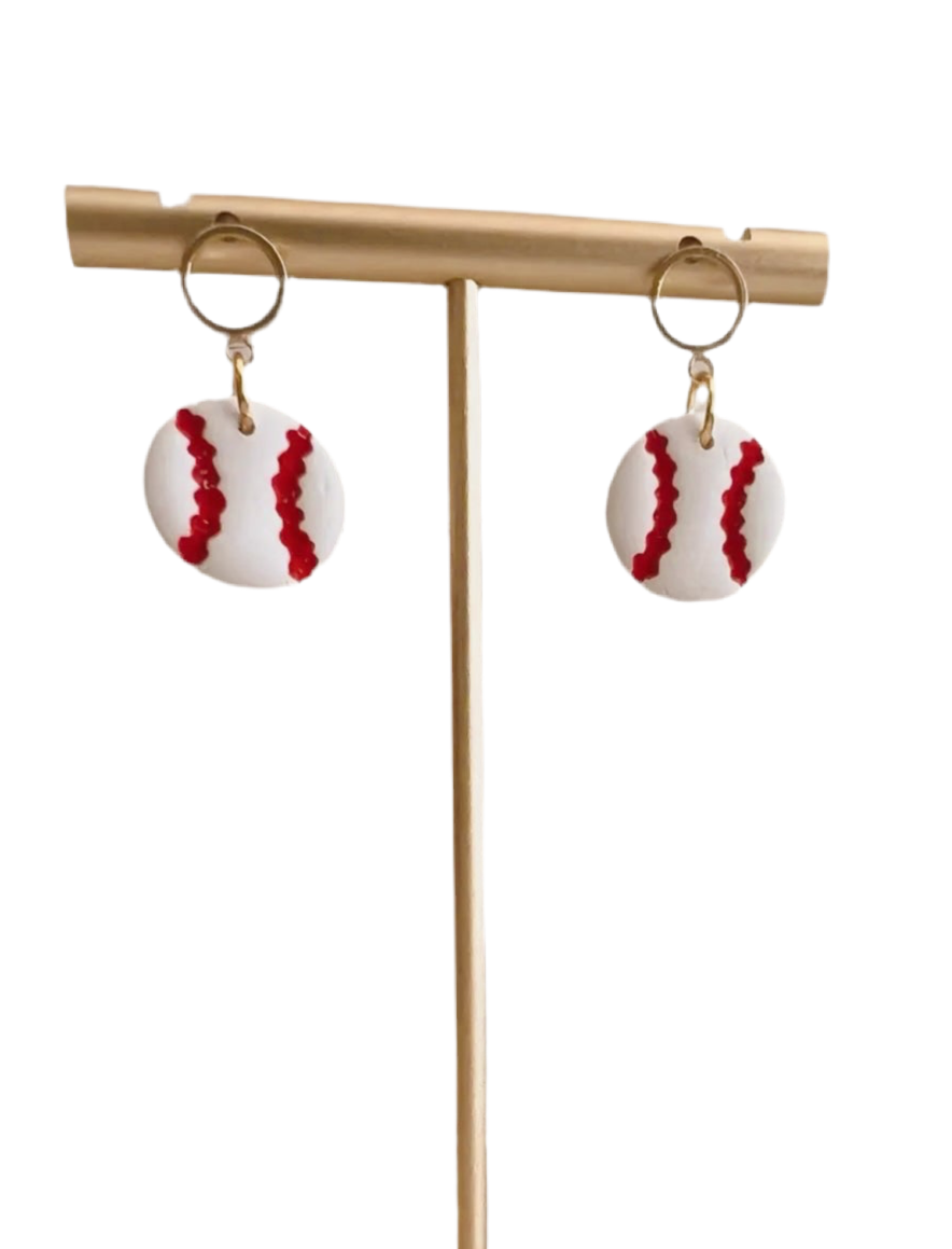 Baseball Clay Earrings | Game Day Earrings