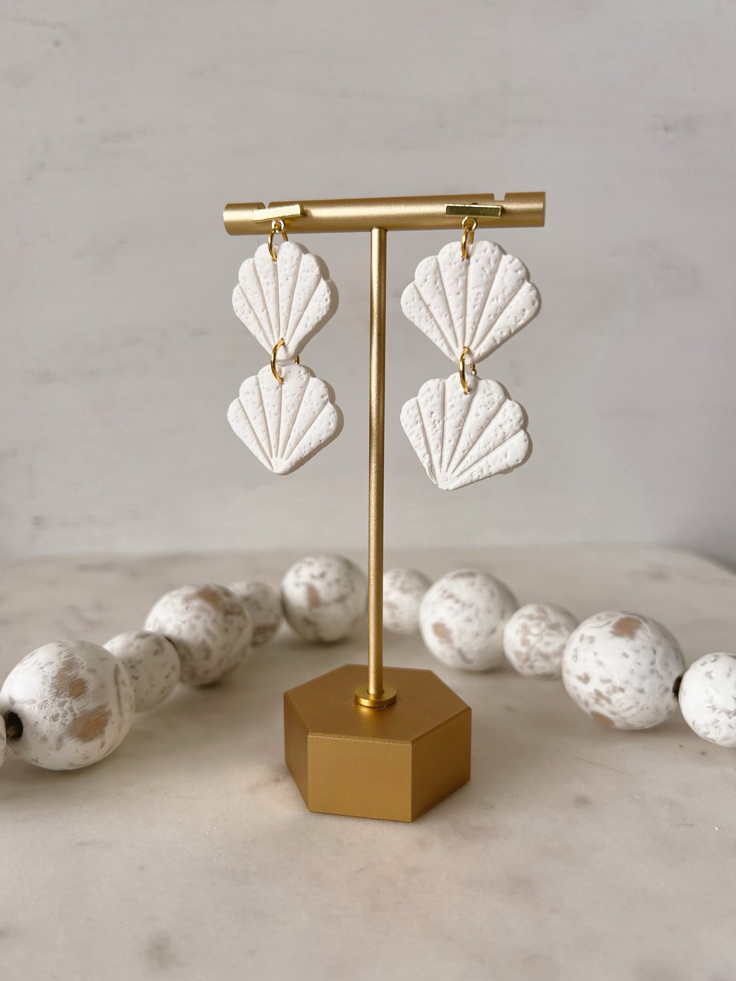 White Seashell Dangles
