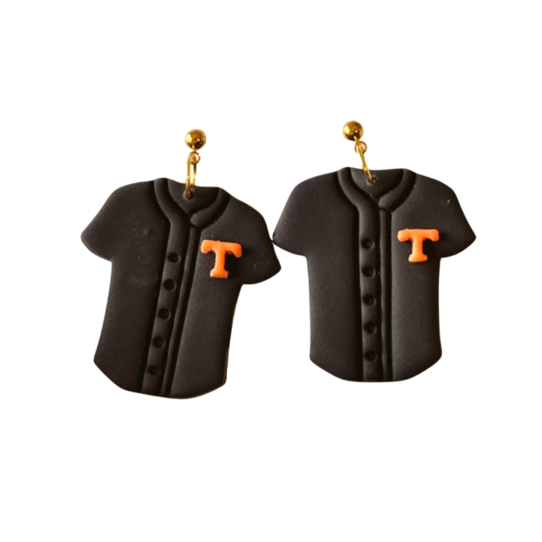 Tennessee Power T Jersey Earrings – Baseball Game Day Jewelry