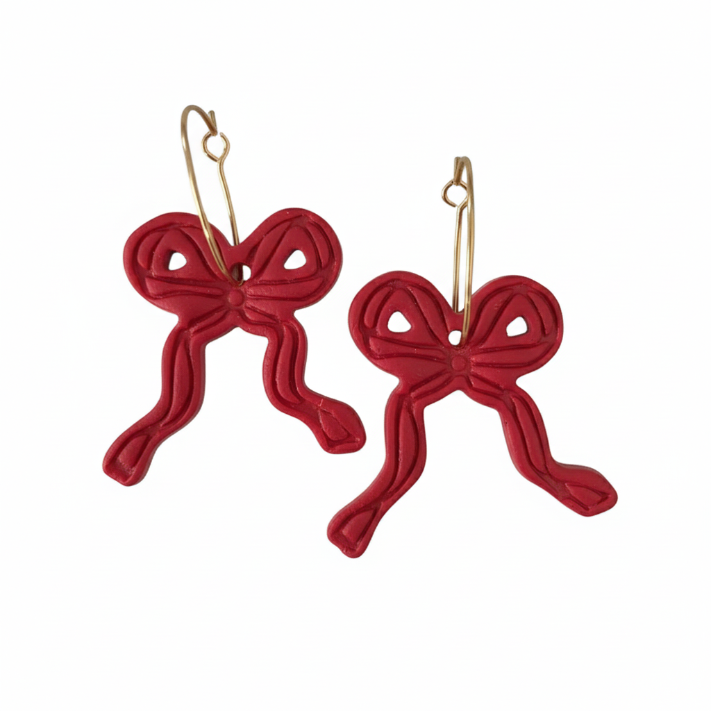 Shimmer Bows- Crimson