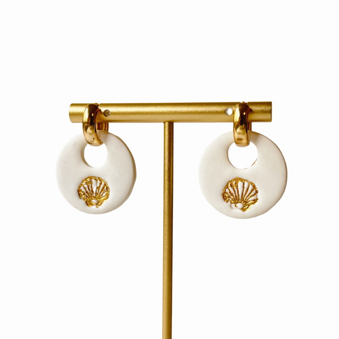 White Seashell Huggies