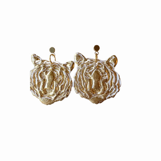 Gold Tiger Earrings