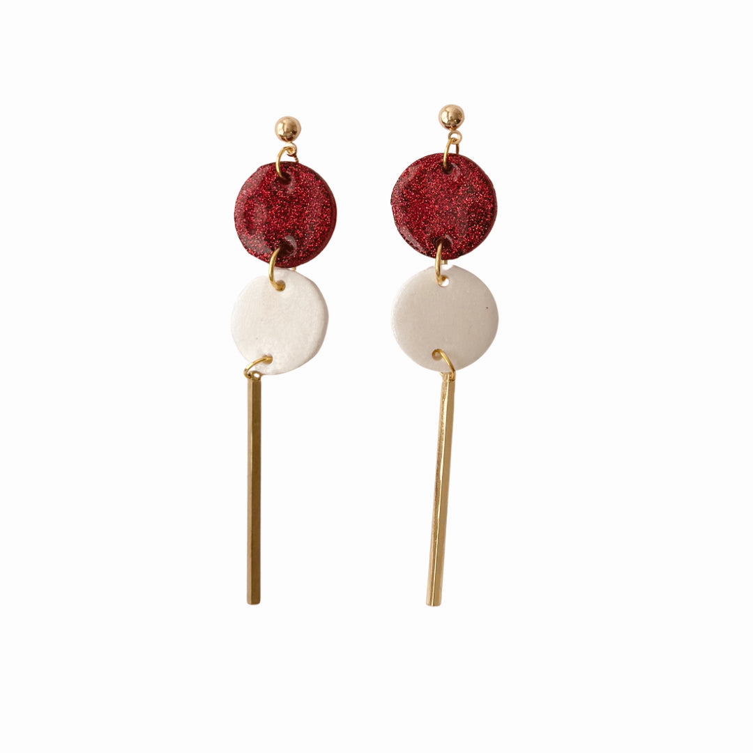 Kenzie Glitter-Crimson and White