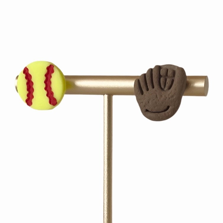 Softball Clay Studs | Gifts, Jewelry, Game Day Earrings