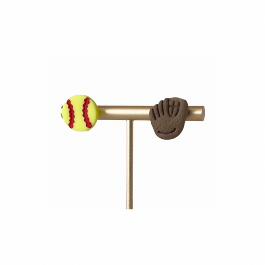 Softball Clay Studs | Gifts, Jewelry, Game Day Earrings