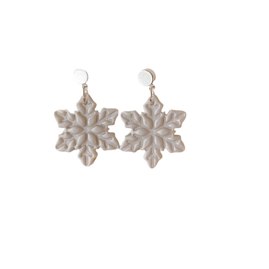 Snowflake Earrings | Winter Clay Earrings | Outdoor Earrings