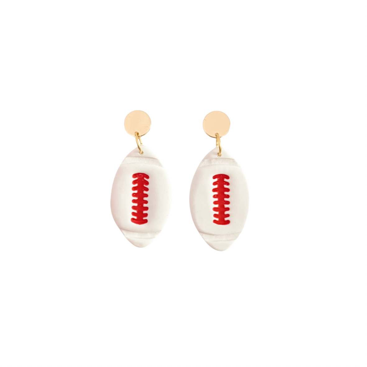 Custom White Football Dangles