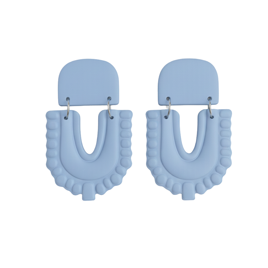 Pastel Blue Statement Earrings