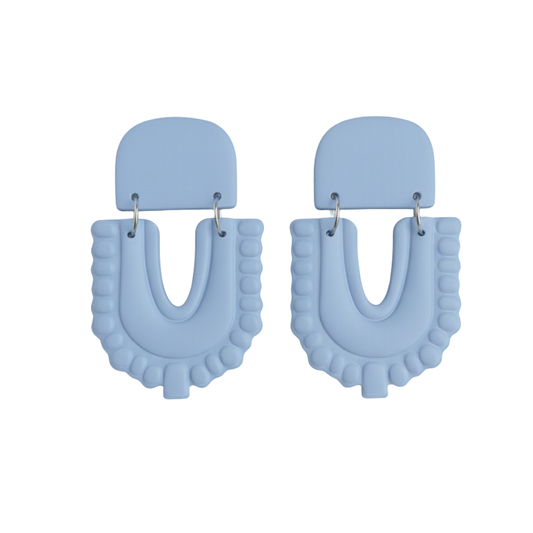 Pastel Blue Statement Earrings