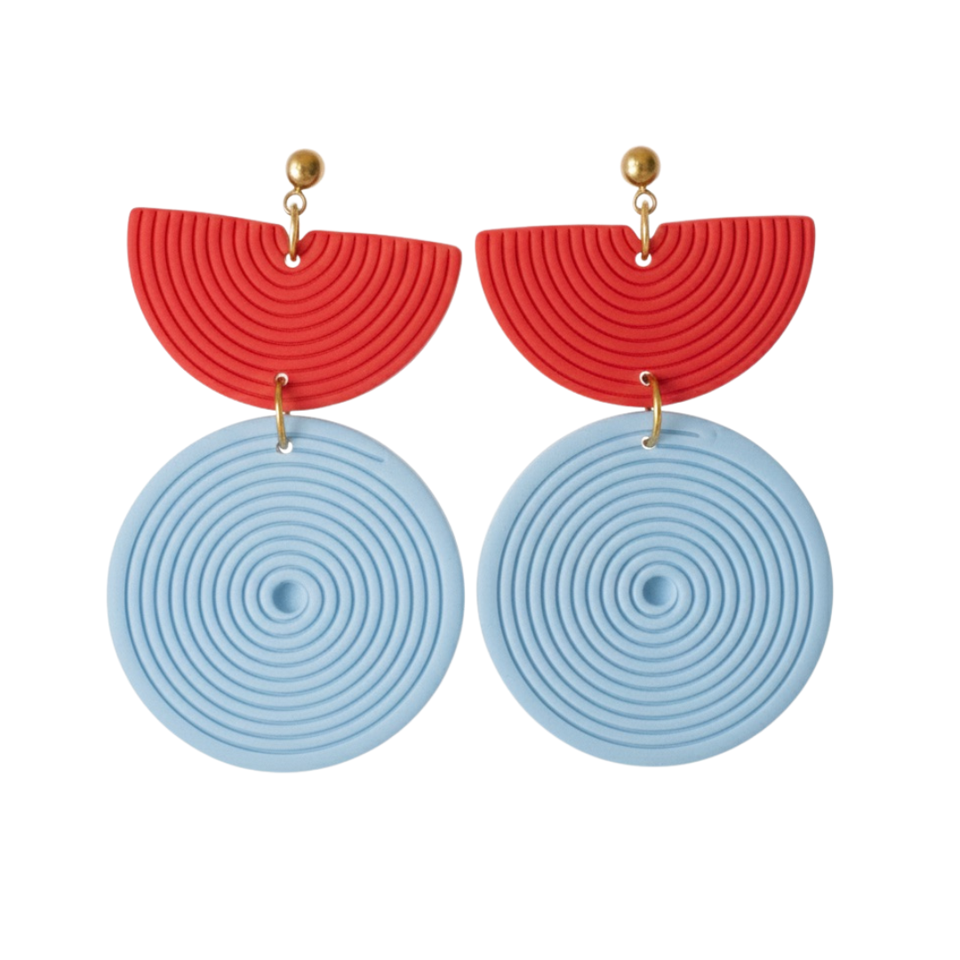 Hallie-Pale Blue and Red