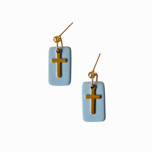 Blue Cross Earrings | Easter, Christian, Jewelry, Spring