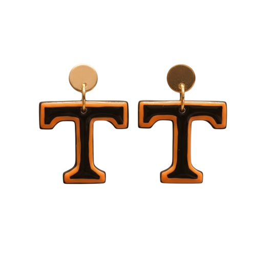 Tennessee Power T Black Earrings