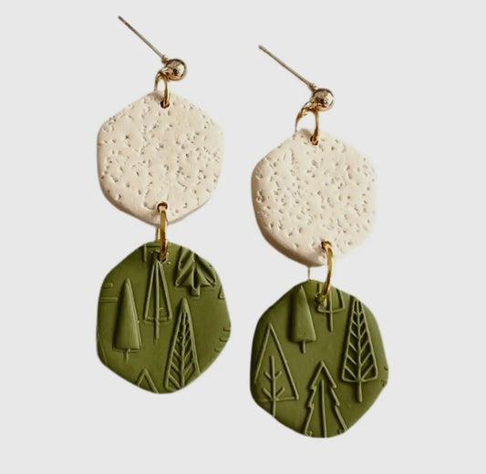 Christmas Tree Earrings | Green Holiday Earrings