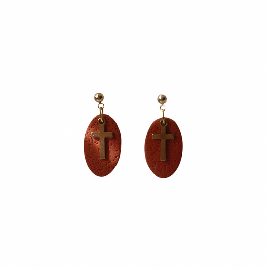 Oval Cross Jewelry | Rust Color Cross Jewelry