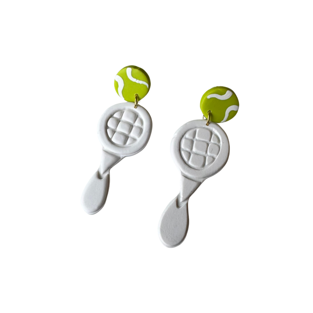 Tennis Racquet Earrings | Handmade, Gift, Sports, Game Day