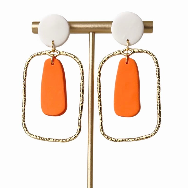 Orange and White earrings | Elevated Earrings