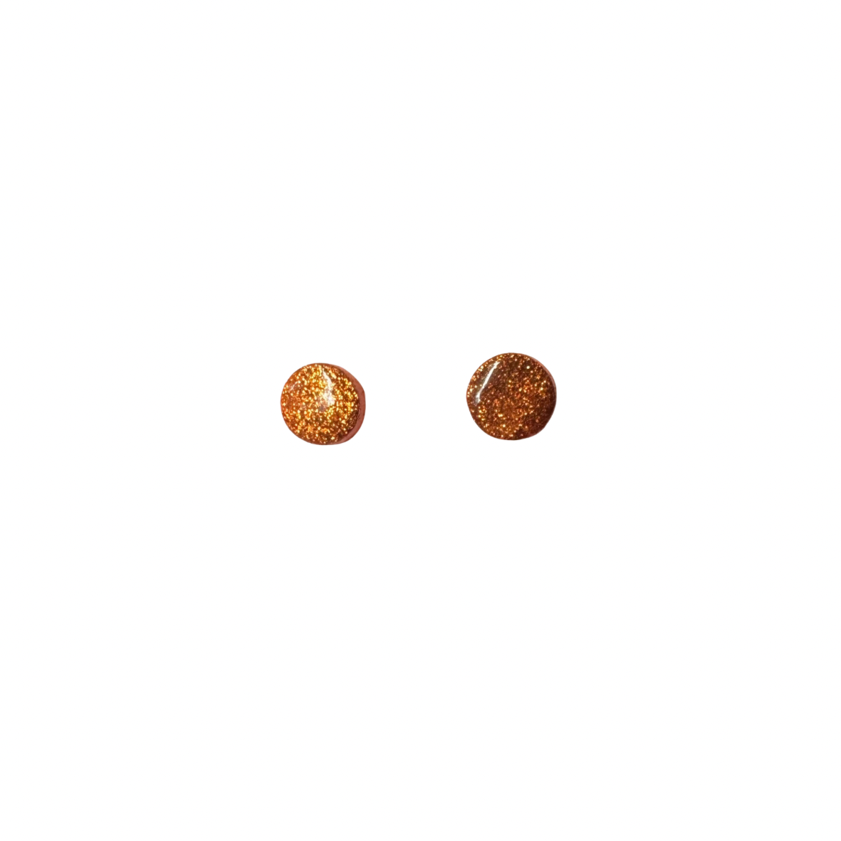 Dainty Orange Glitter Studs