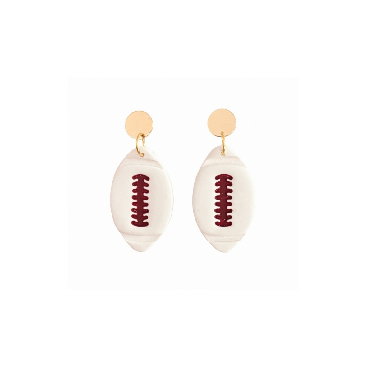 Custom White Football Dangles