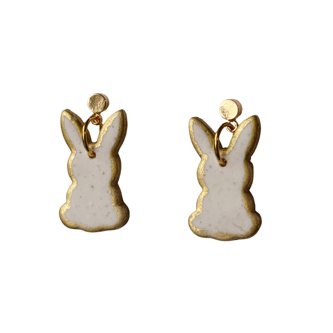 White Bunny Earrings | Easter Earrings, Spring, Animals