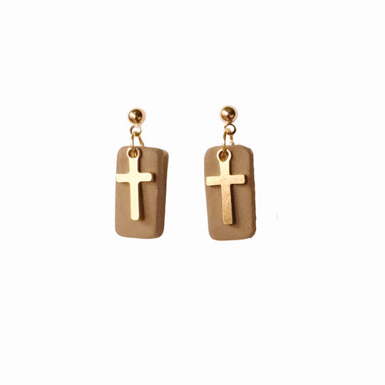 Clay Cross Earrings | Christianity | Spiritual Earrings