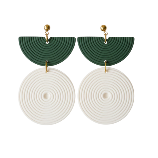 Hallie - Forest Green and White