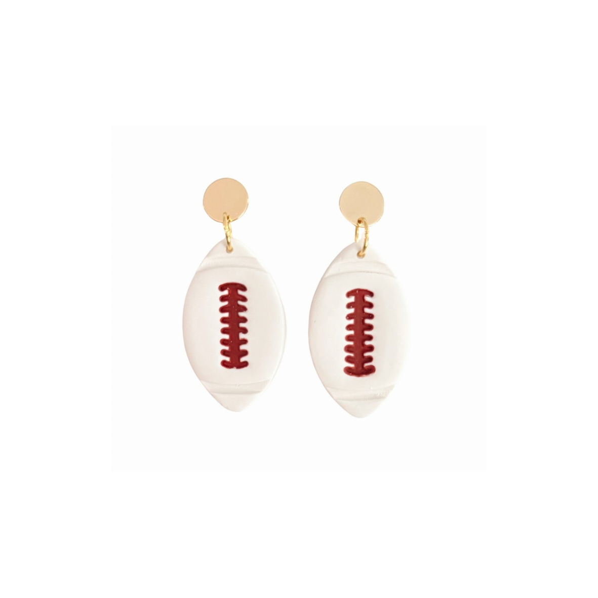 Custom White Football Dangles