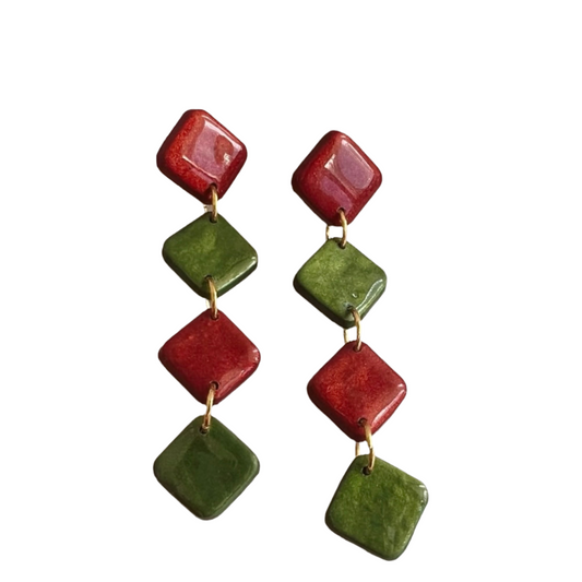 Holiday Earrings | Christmas Red Earrings