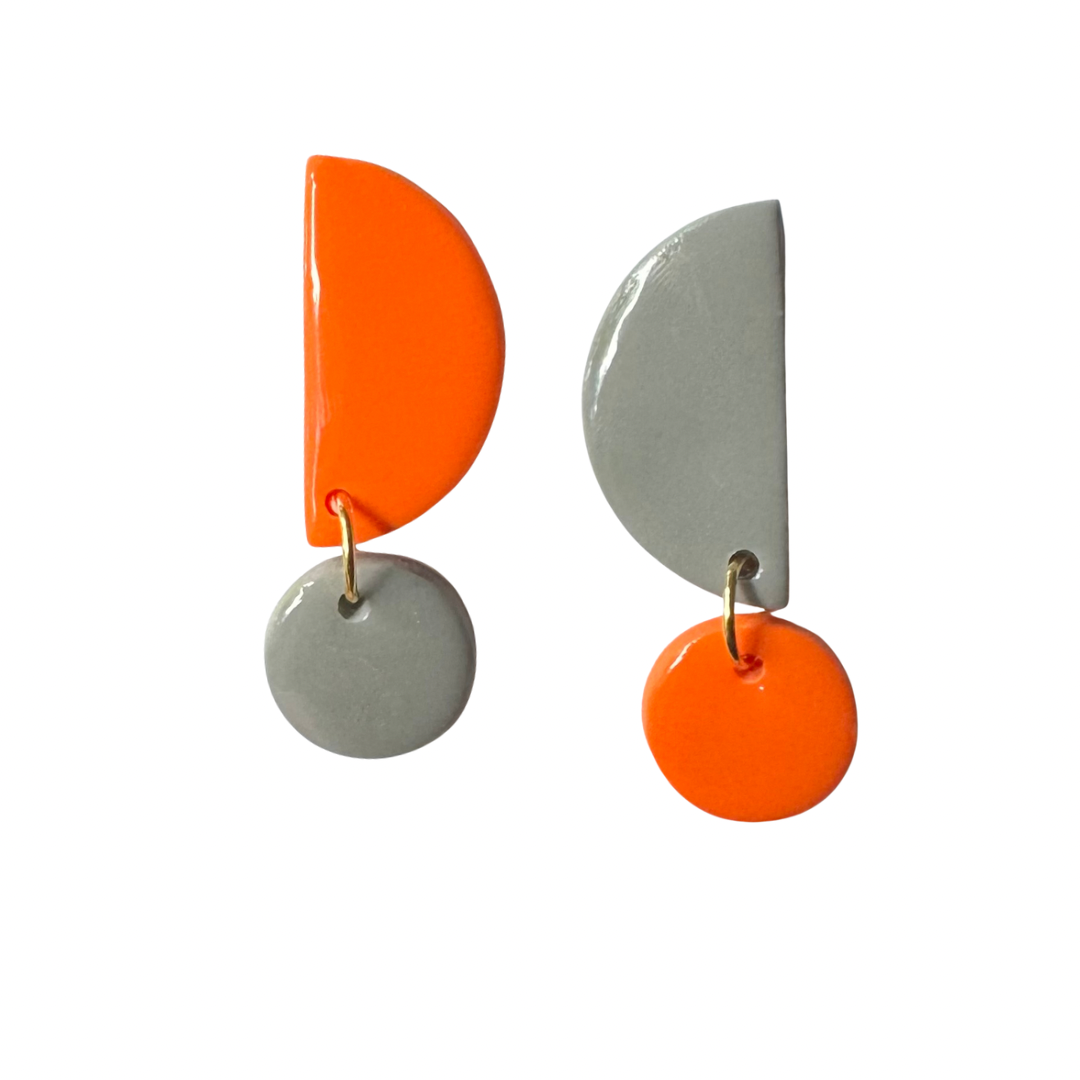 Orange and Grey Retro Circles