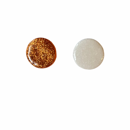 Colorblock Orange and White Studs