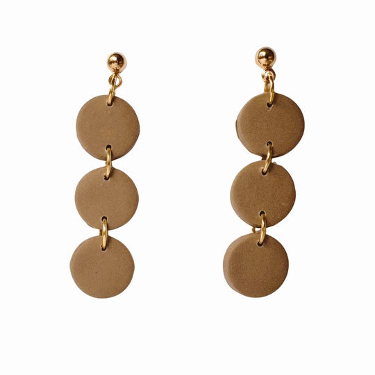 Brown Clay Earrings | Taupe Earrings | Every day Earrings