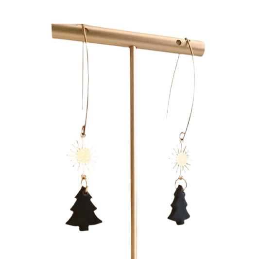 Neutral Christmas Tree Earring| North Star Christmas Earring