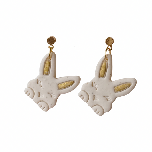 Bunny Clay Earrings | Easter Earrings, Spring, Animals