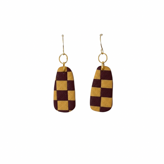 Checkered-Garnet and Gold