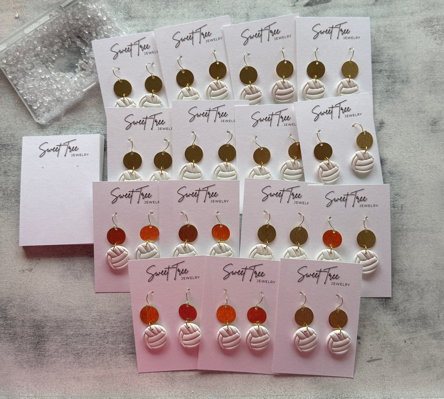 White Volleyball Earrings