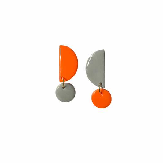 Orange and Grey Retro Circles