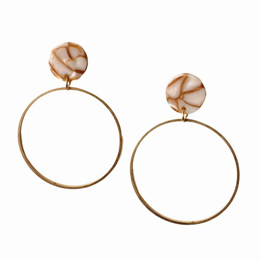 Marbled Copper Acrylic Earring| Brown Acrylic Earring