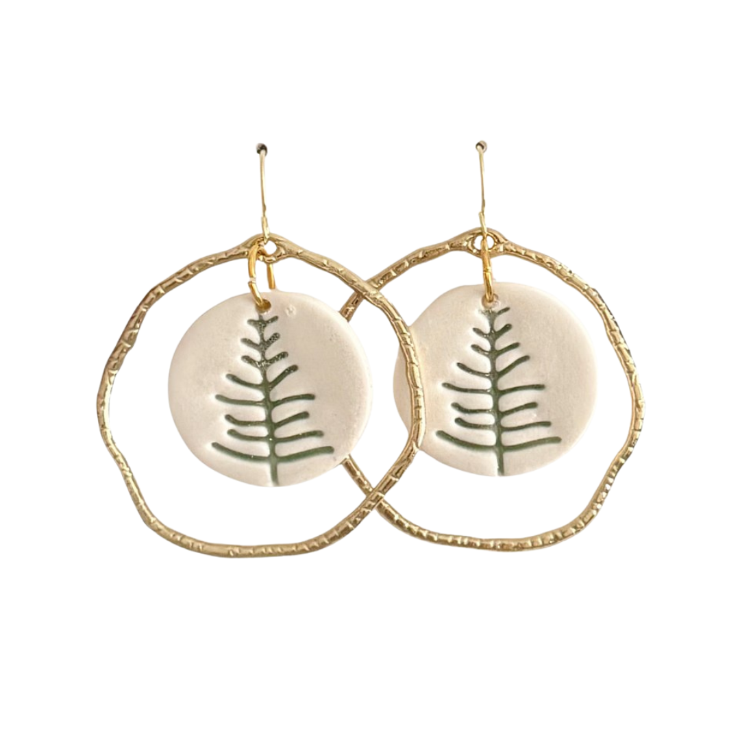 Evergreen Circle Dangle Earrings